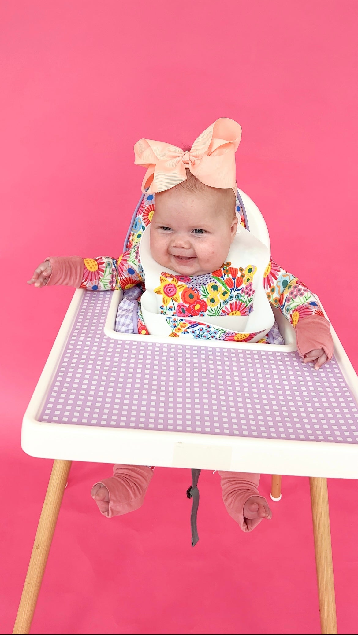 Purple Gingham Tray Mat