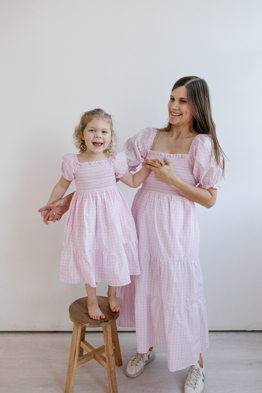 Pink Plaid Mom Dress