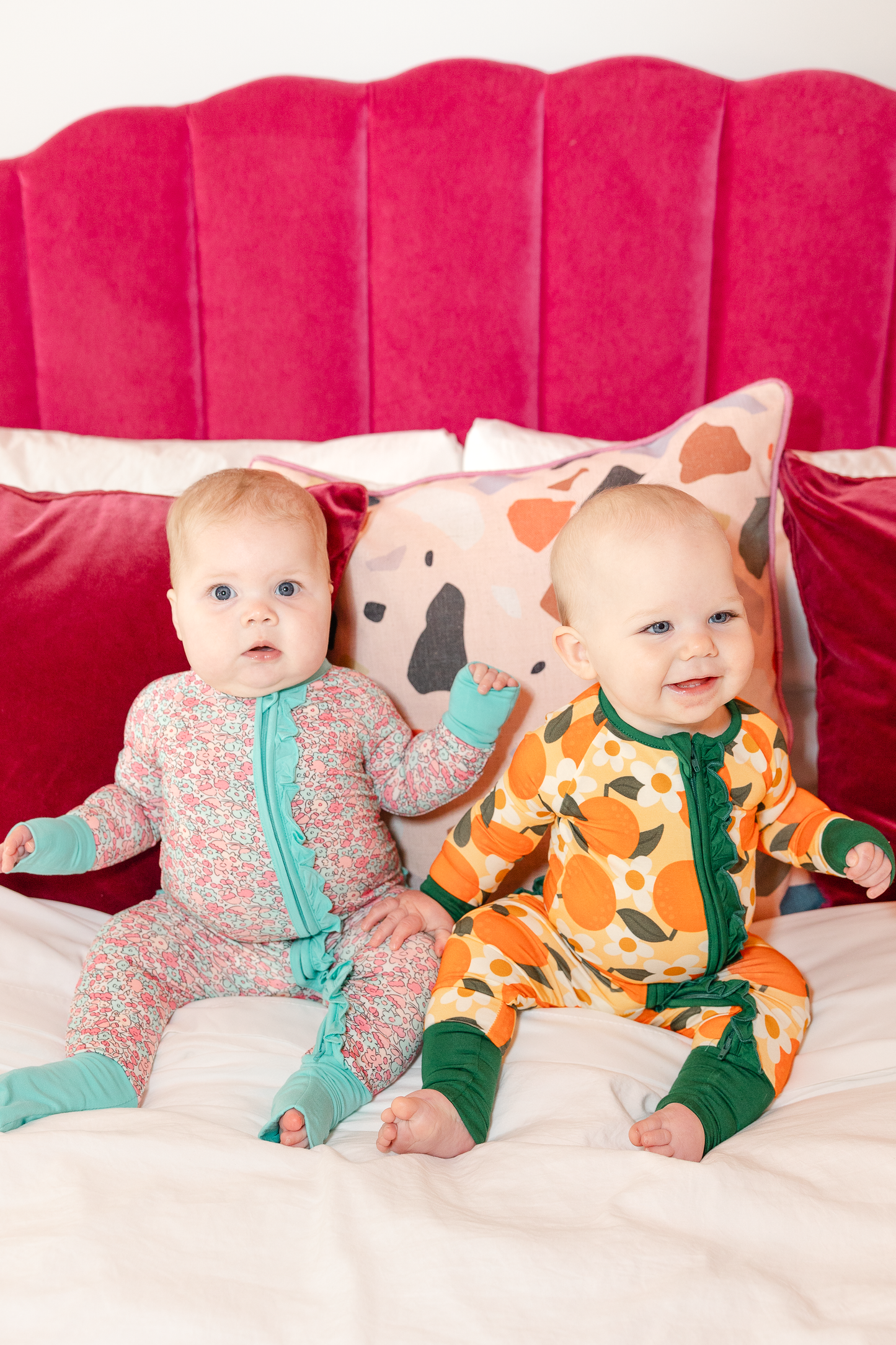 Tangerine Premium Ruffle Romper (FINAL SALE)