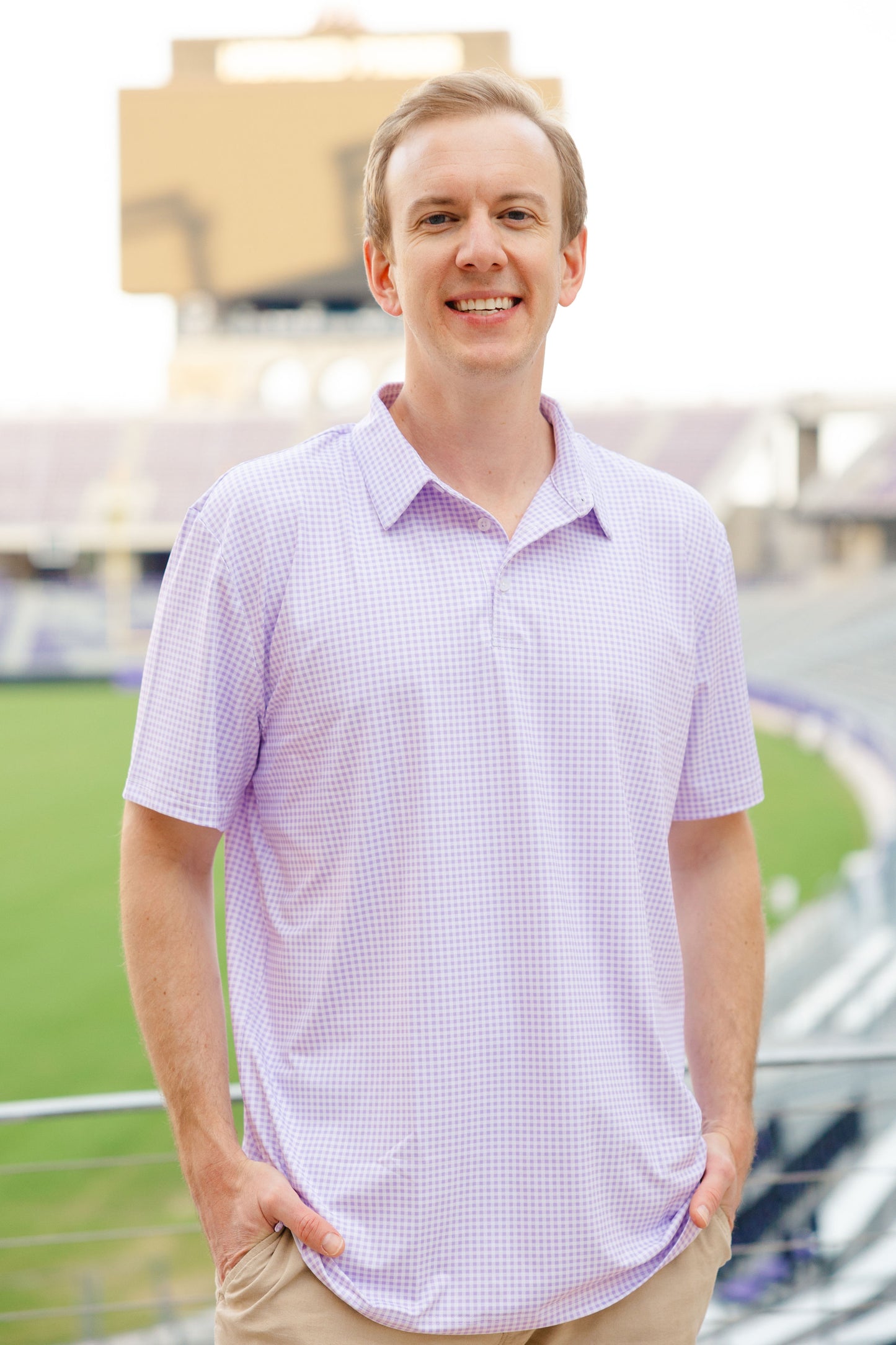 Purple Plaid Men's Polo (FINAL SALE)