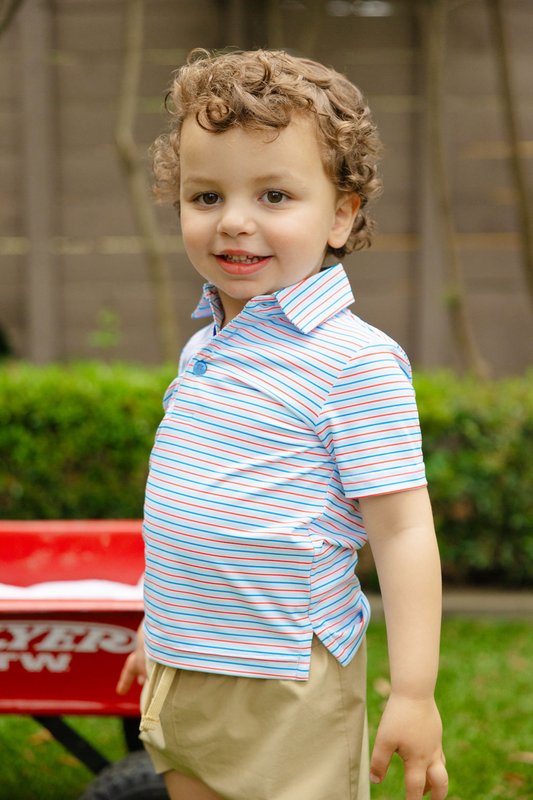 Red, White and Blue Stripes Boys' Polo