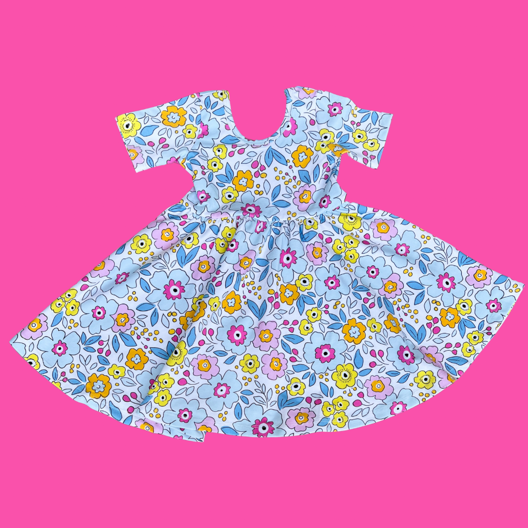 White Floral Twirl Dress (FINAL SALE)
