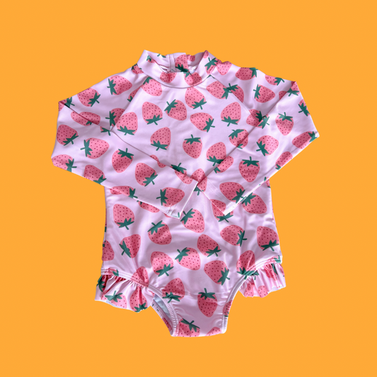 Strawberry Rashguard Swimsuit