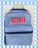 RED NAME Blue Gingham Backpack (SHIPS MID JULY)