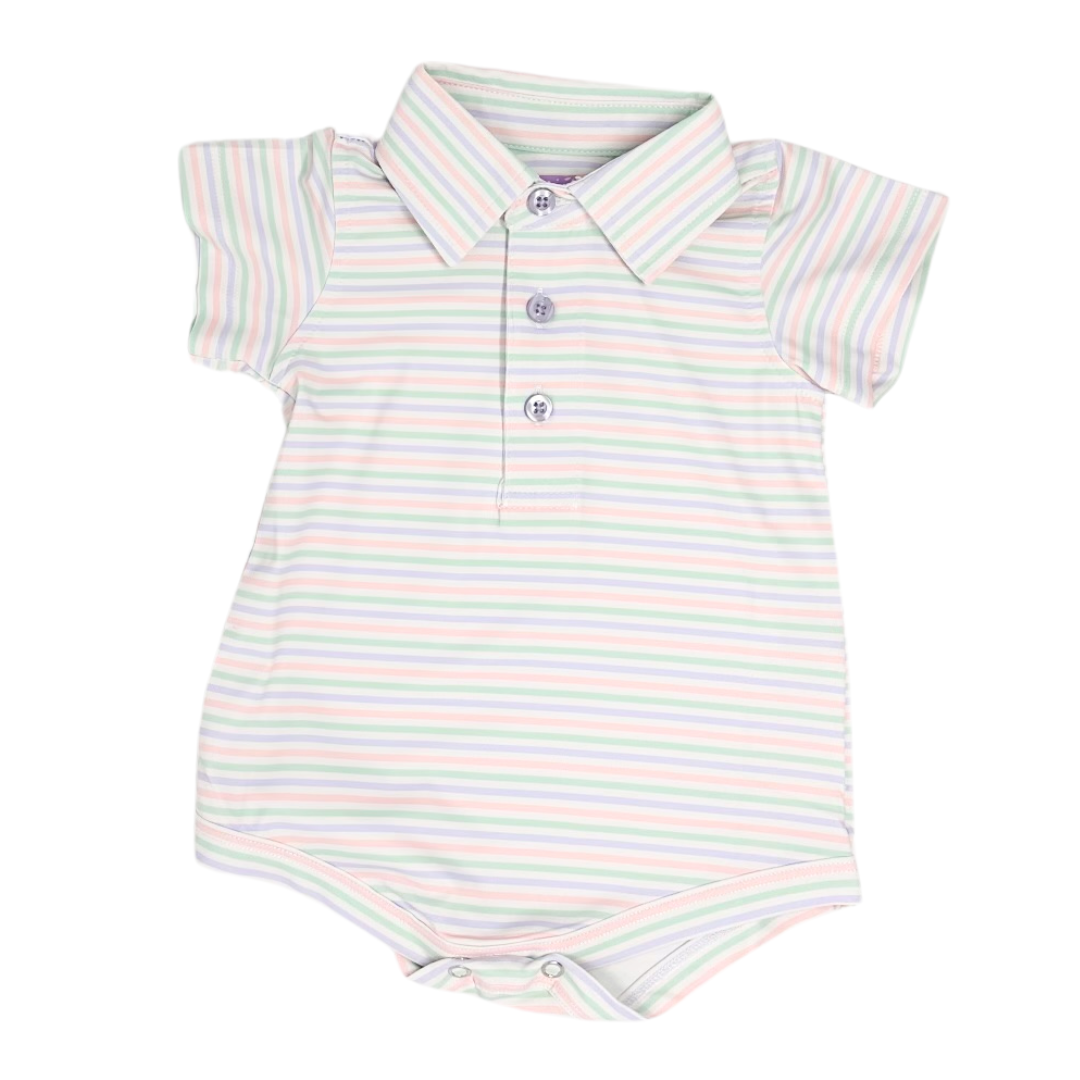 Pastel Stripes Polo Onesie