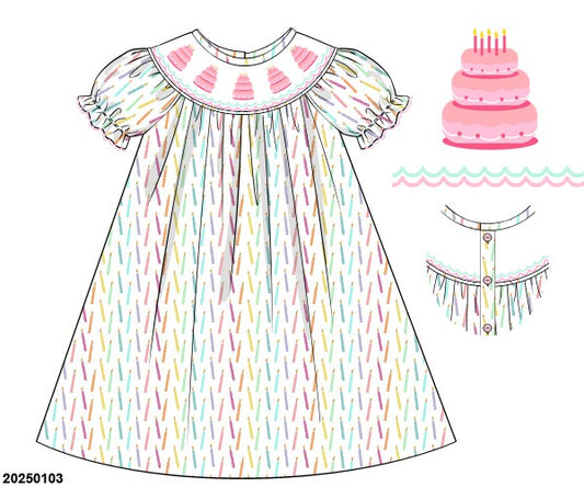 Birthday Candles Smocked Dress