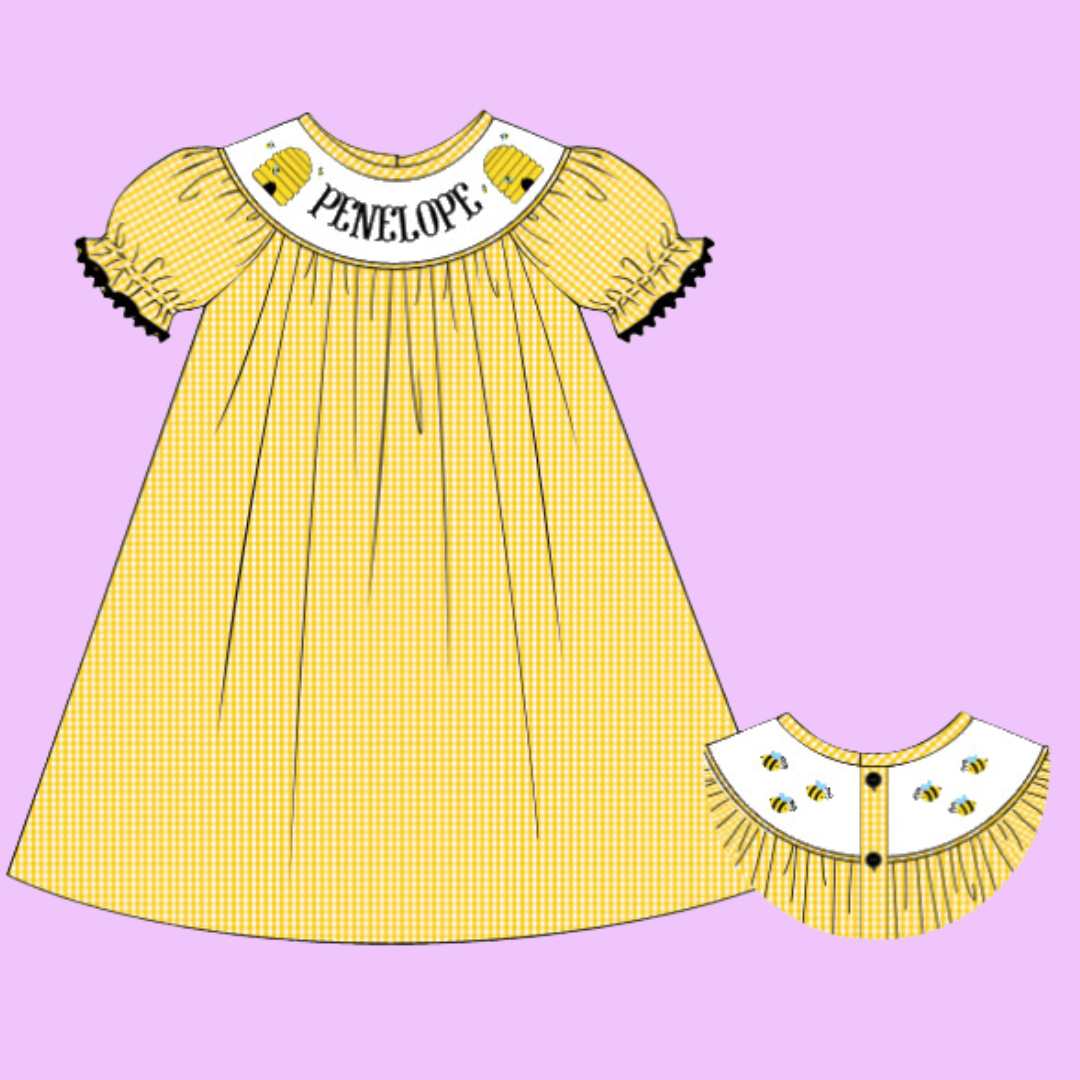 Personalized smocked dress sale