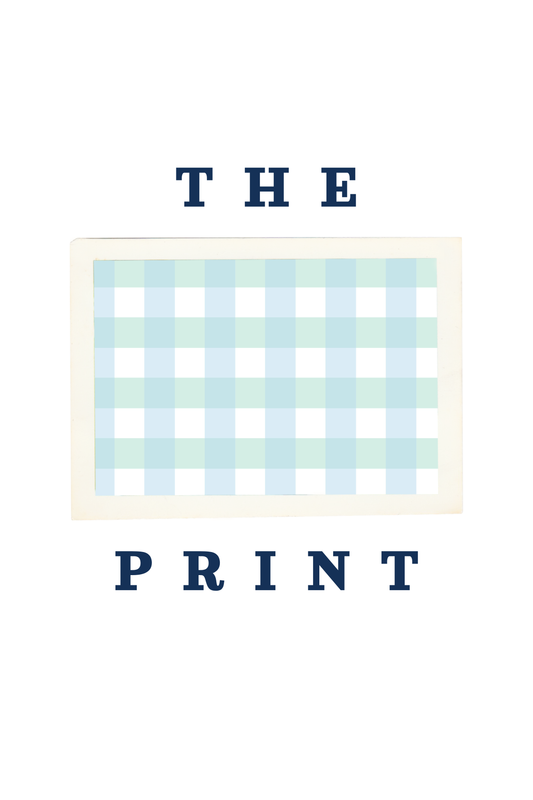 Framed checkered print with 'The Print' text on a white background