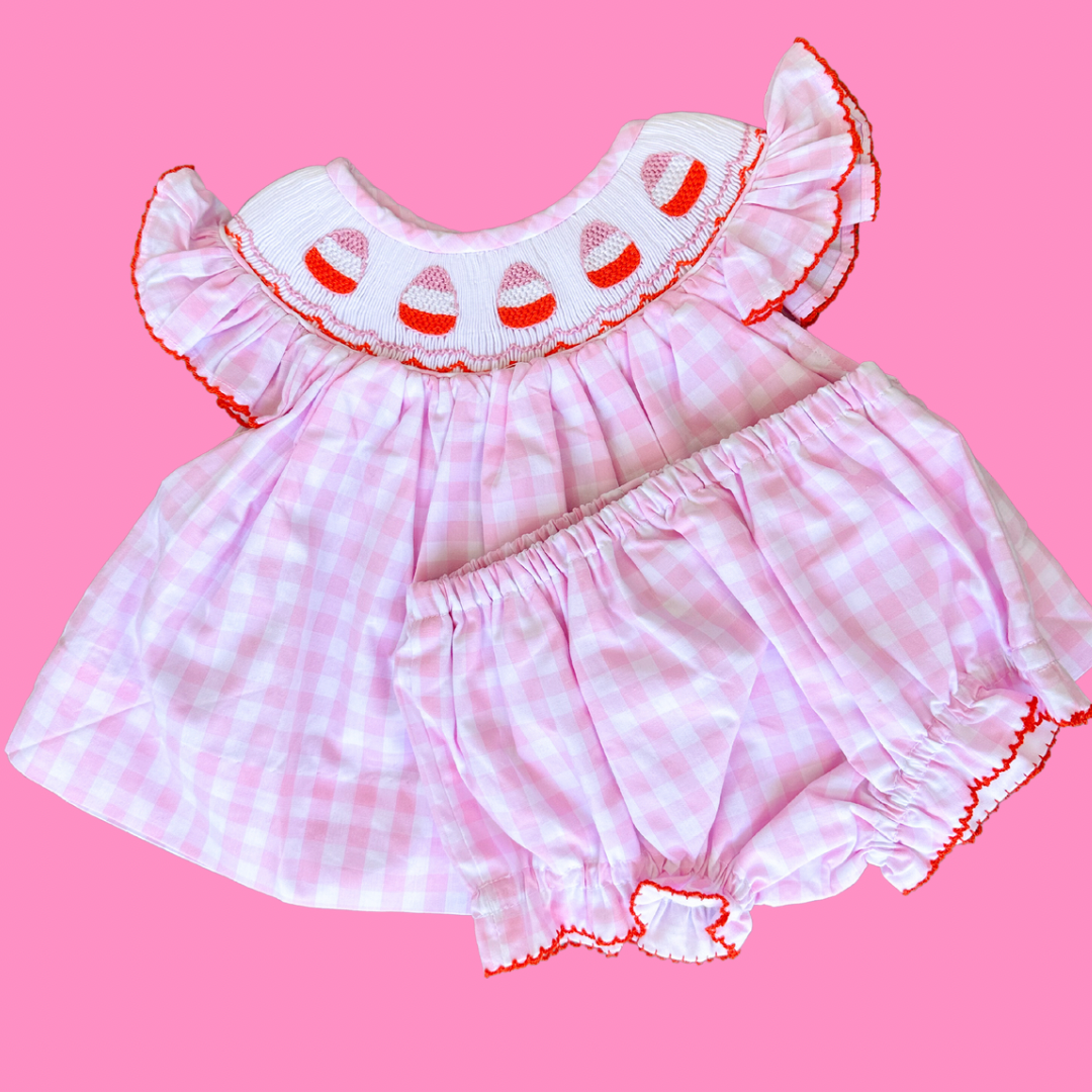 Pink Candy Corn Diaper Cover Set
