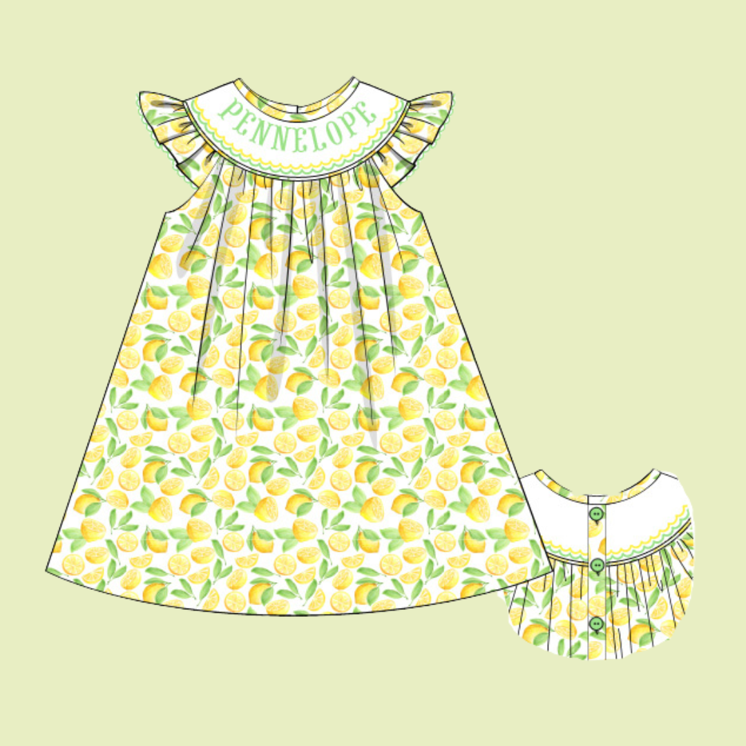 Personalized Lemon Dress (Ships Late May/Early June)