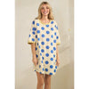Carpool Dress (Cream + Blue)