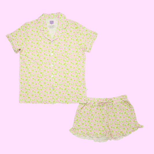 Pink and Green Floral Mom PJ Set