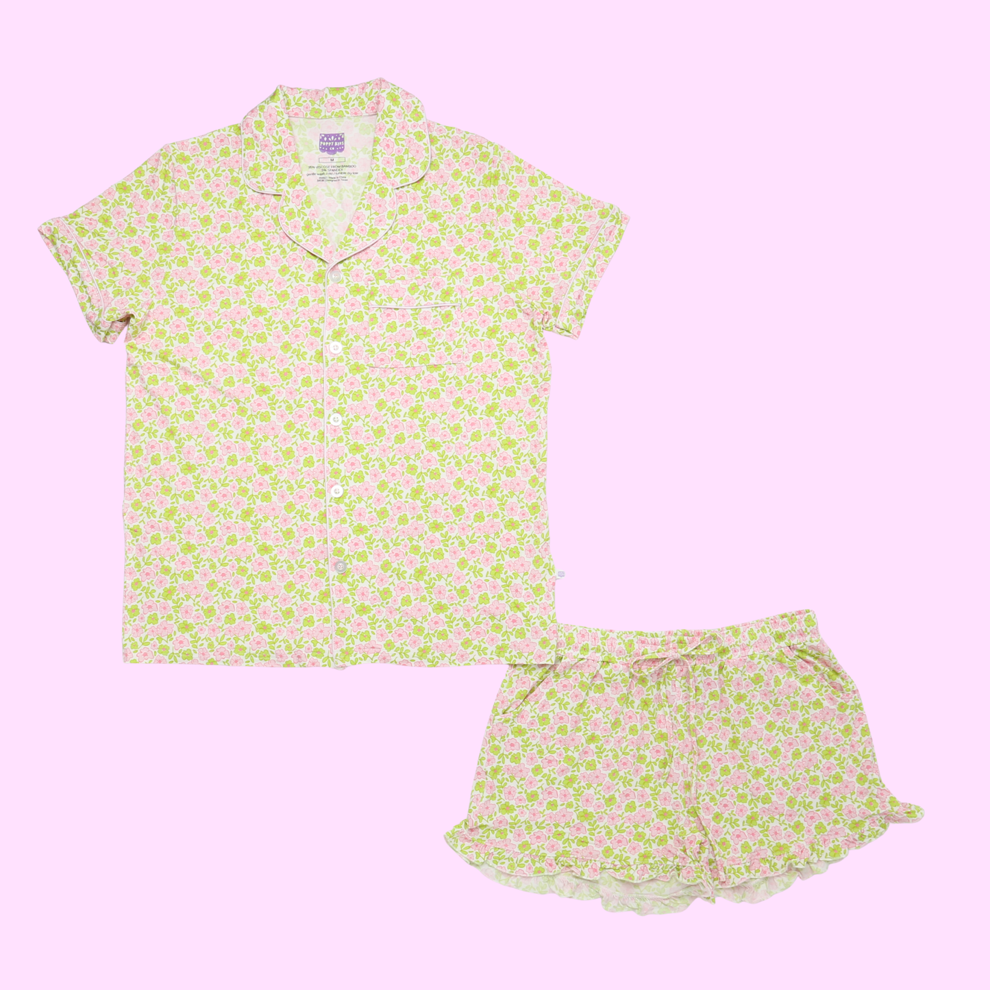 Pink and Green Floral Mom PJ Set