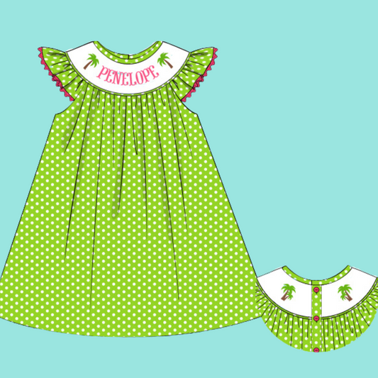 Personalized Palm Tree Dress PREORDER (Ships Late May/Early June)