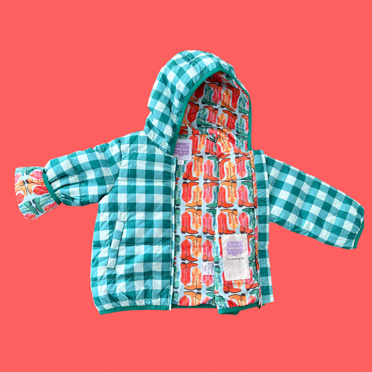 Giddy Up Gingham Puffer Jacket