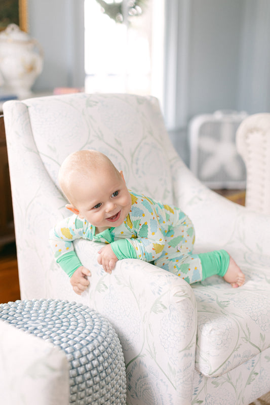 Green Christmas Tree Premium Zipper Romper