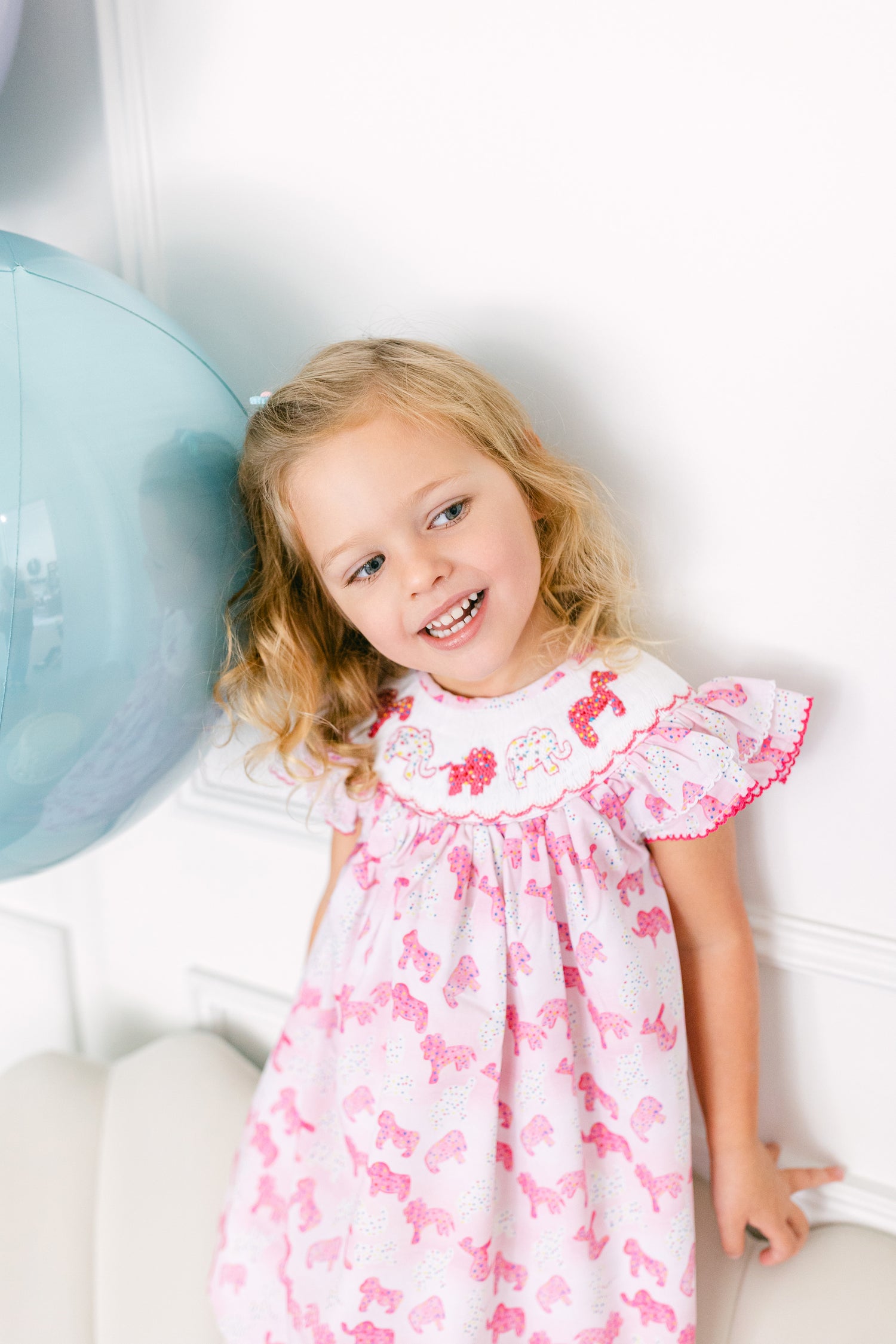 animal print dress for toddler Smocked Animal Cookie Dress I Poppy Kids Co