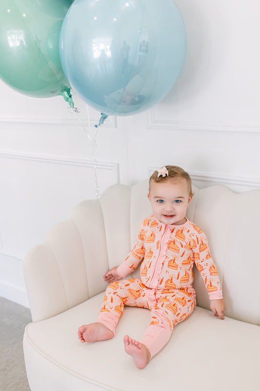 Pink Birthday Premium Ruffle Romper