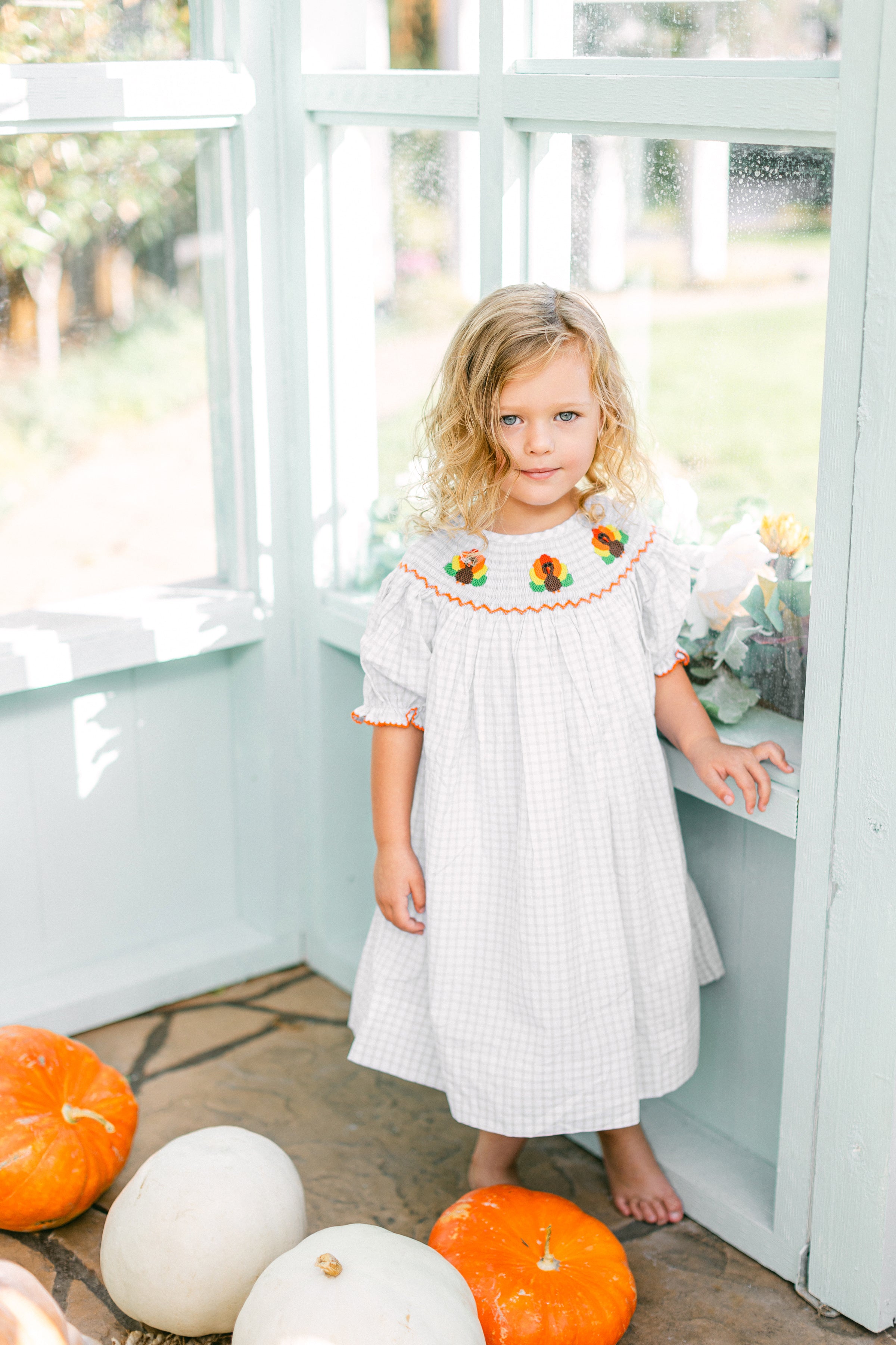 Blue Check Turkey Smocked Dress I Poppy Kids Co