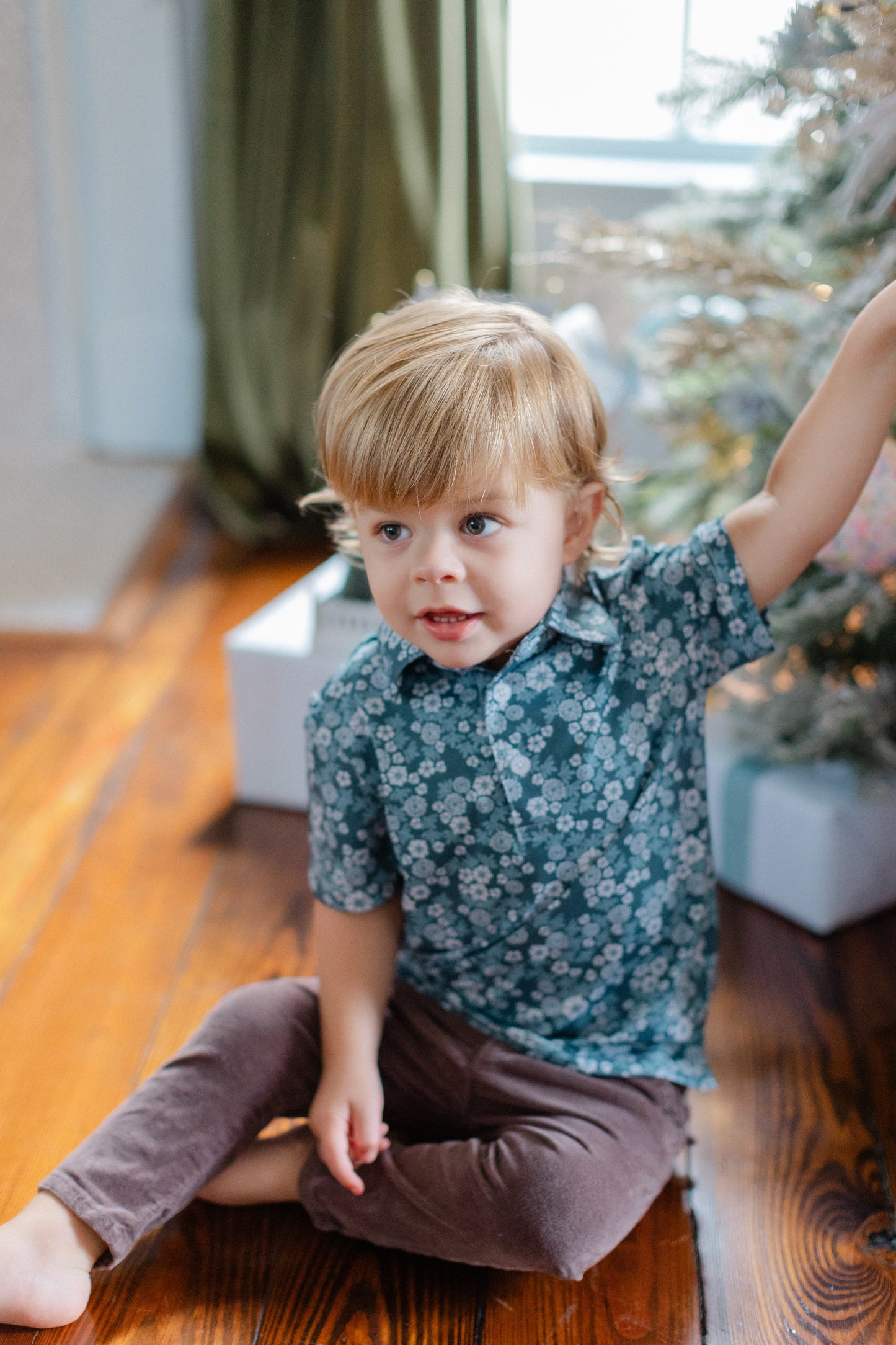 Winter Floral Boys' Polo