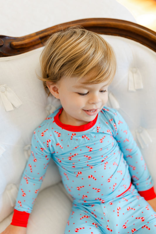 Blue Candy Cane Premium PJ Set