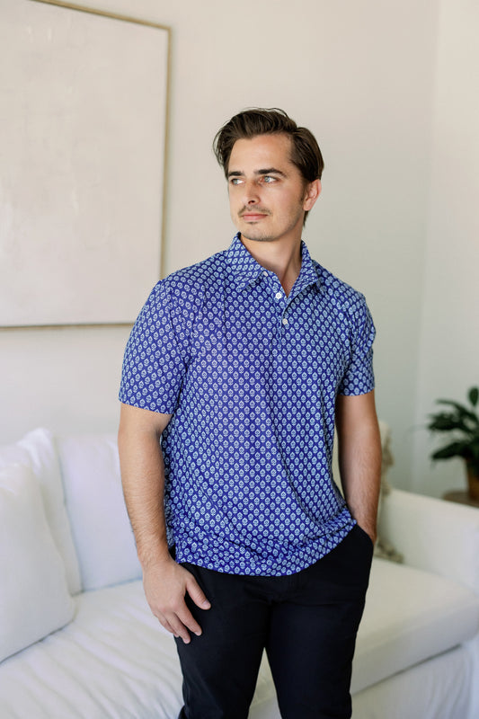 Sterling Block Print Men's Polo