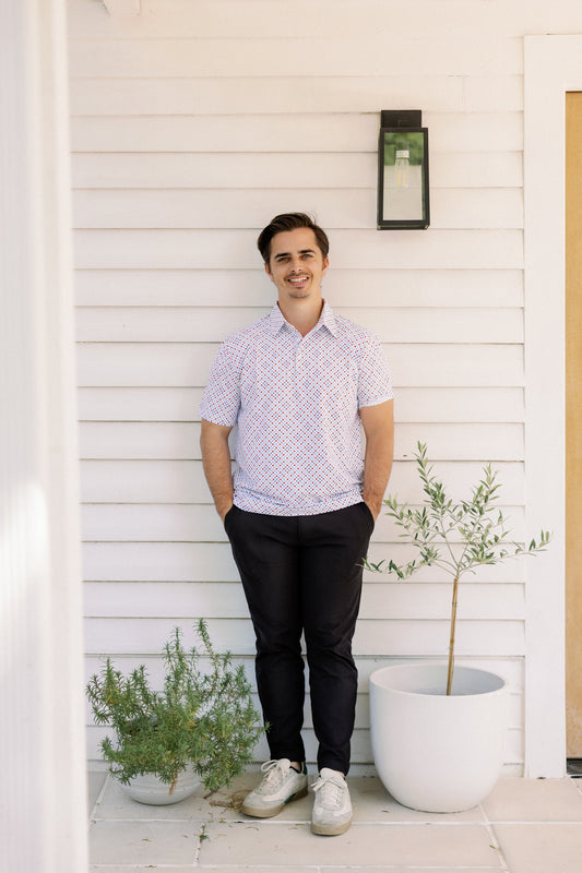 Red, White and Blue Diamond Men's Polo (FINAL SALE)