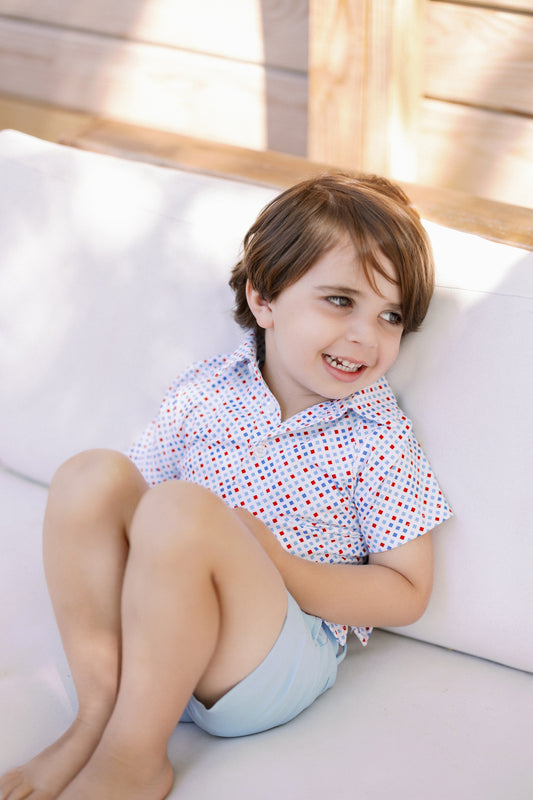 Red, White, and Blue Diamond Boys' Polo