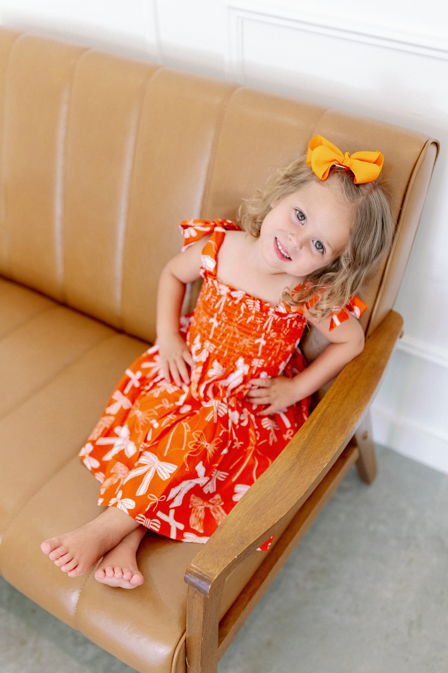 Orange and White Bows Dress