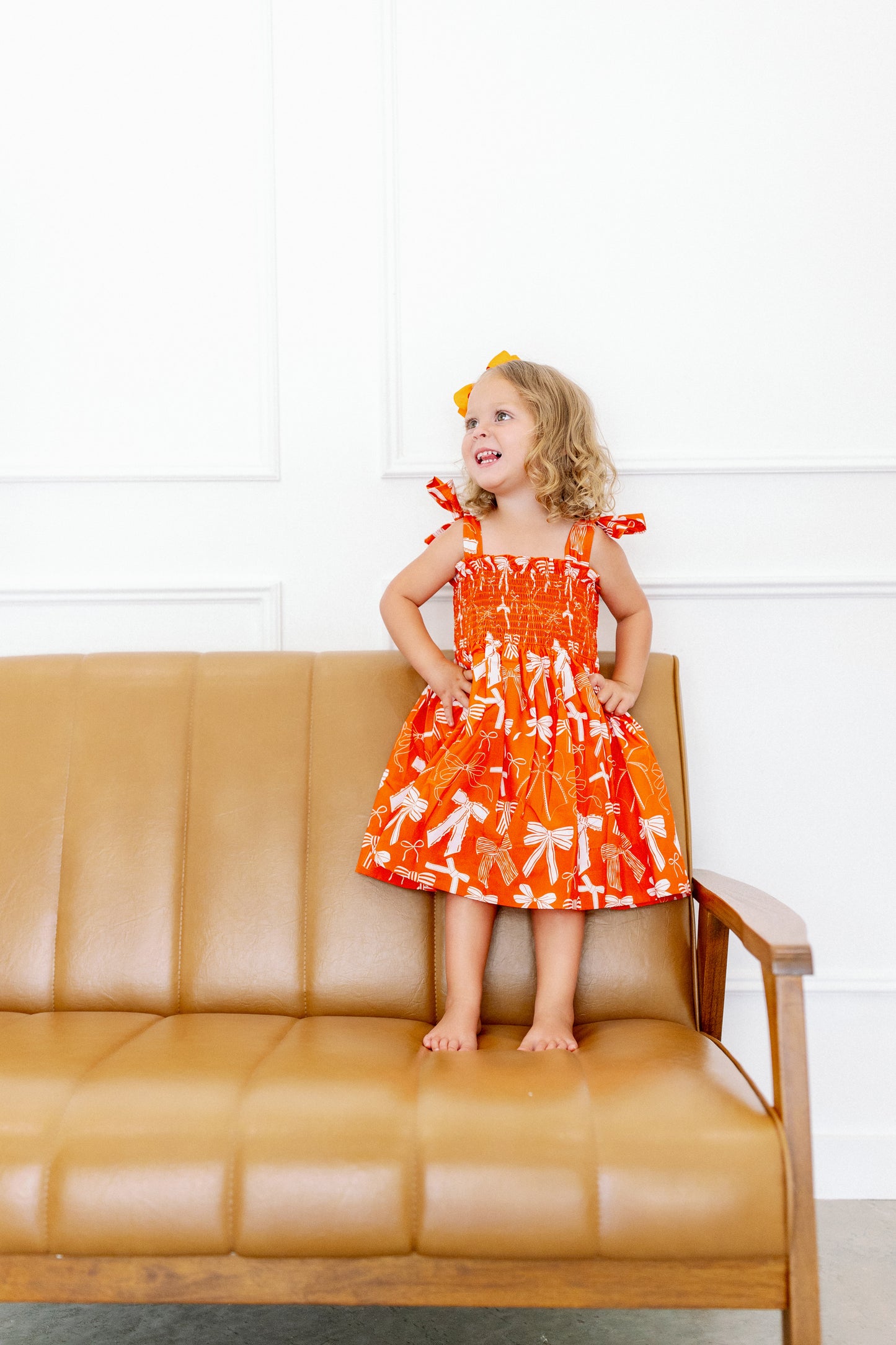 Orange and White Bows Dress