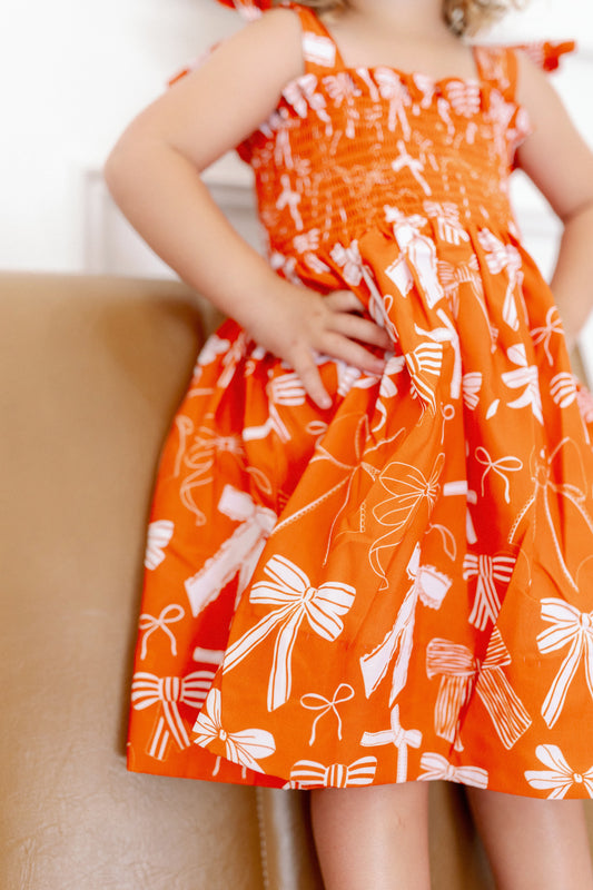 Orange and White Bows Dress