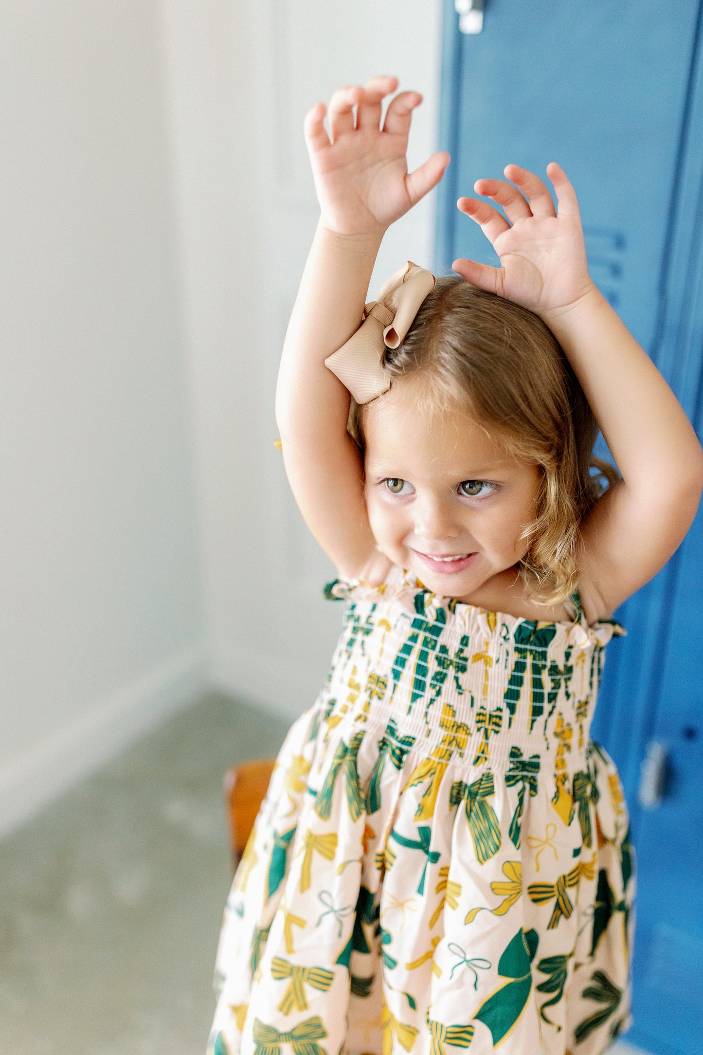 Green and Yellow Bows Dress