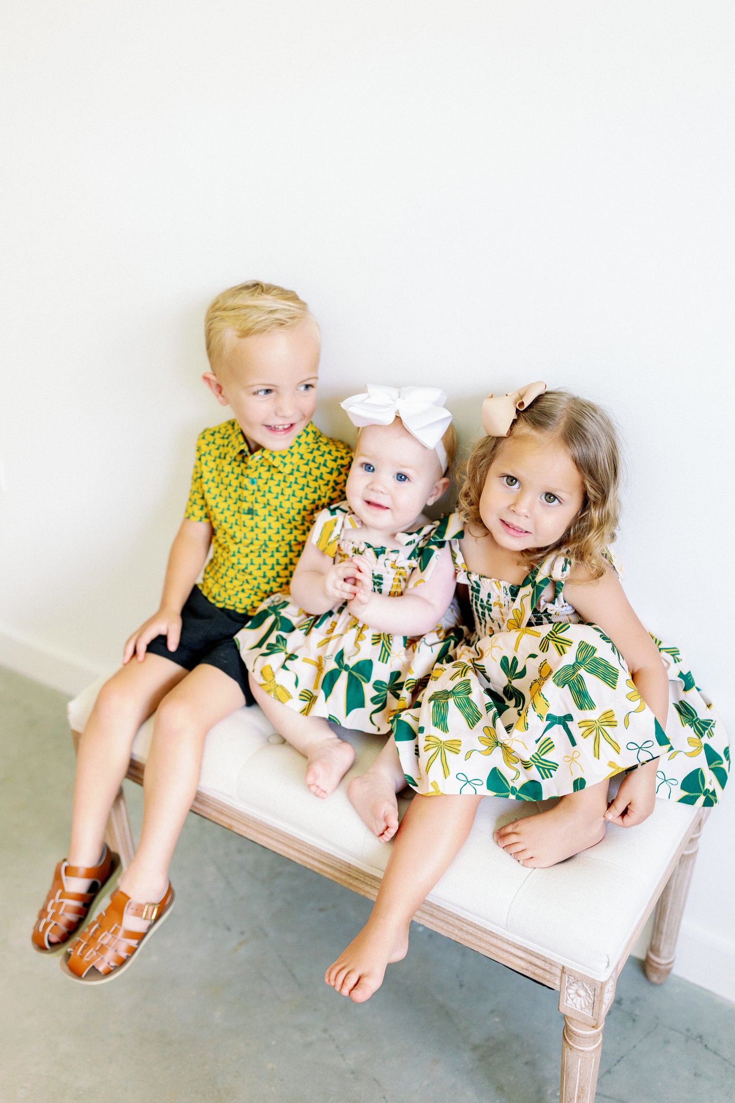 Green and Yellow Bows Dress