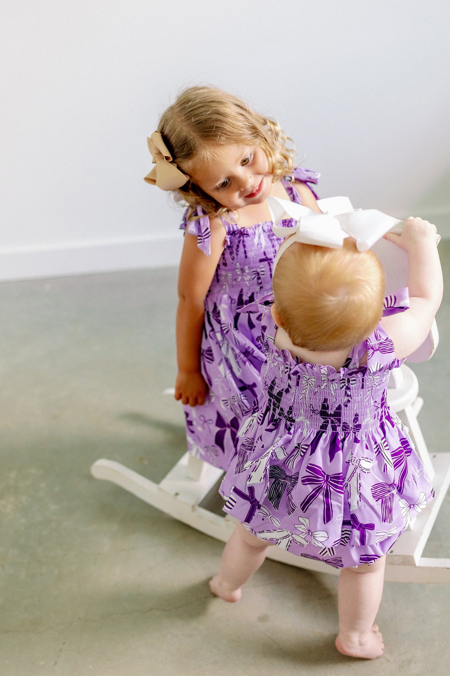 Purple and White Bows Diaper Cover Set