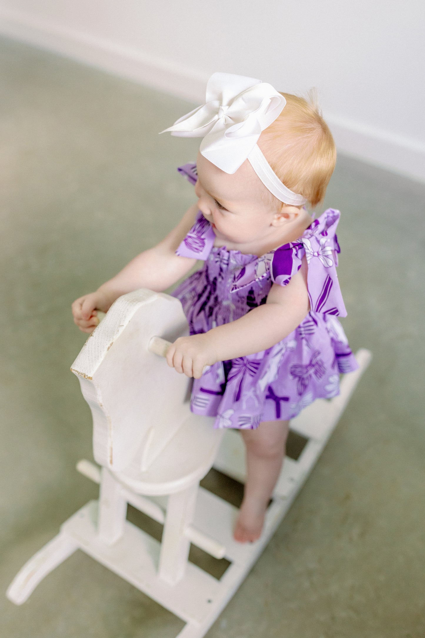 Purple and White Bows Diaper Cover Set