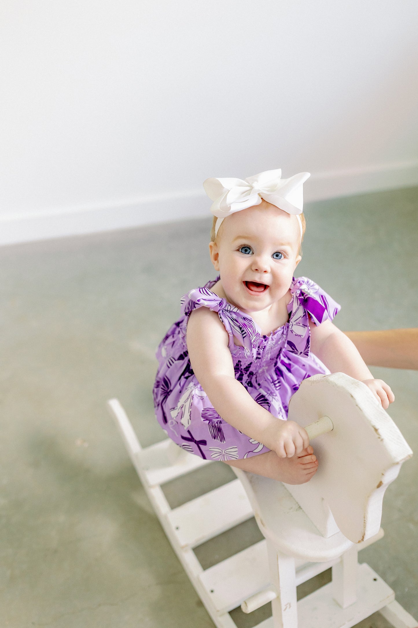 Purple and White Bows Diaper Cover Set