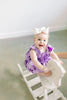 Purple and White Bows Diaper Cover Set