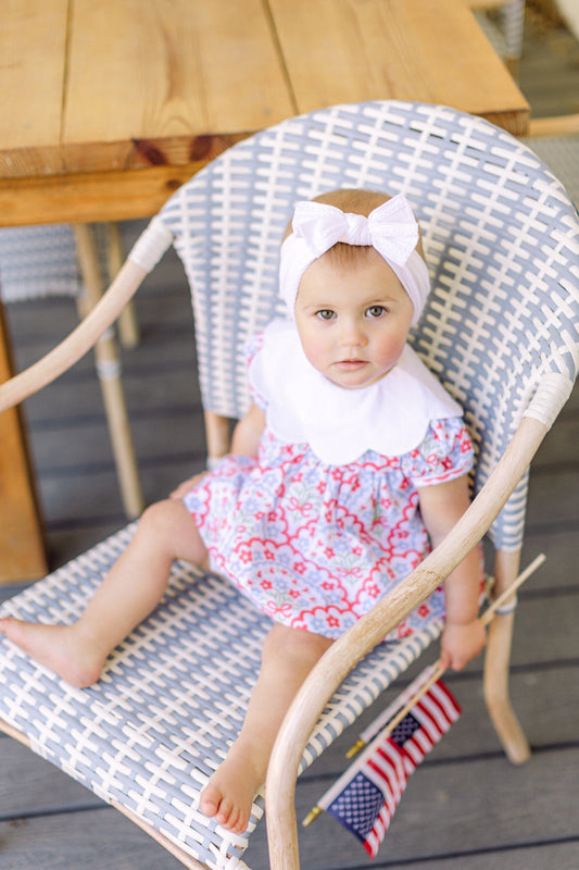 Red, White and Bloom Diaper Cover Set