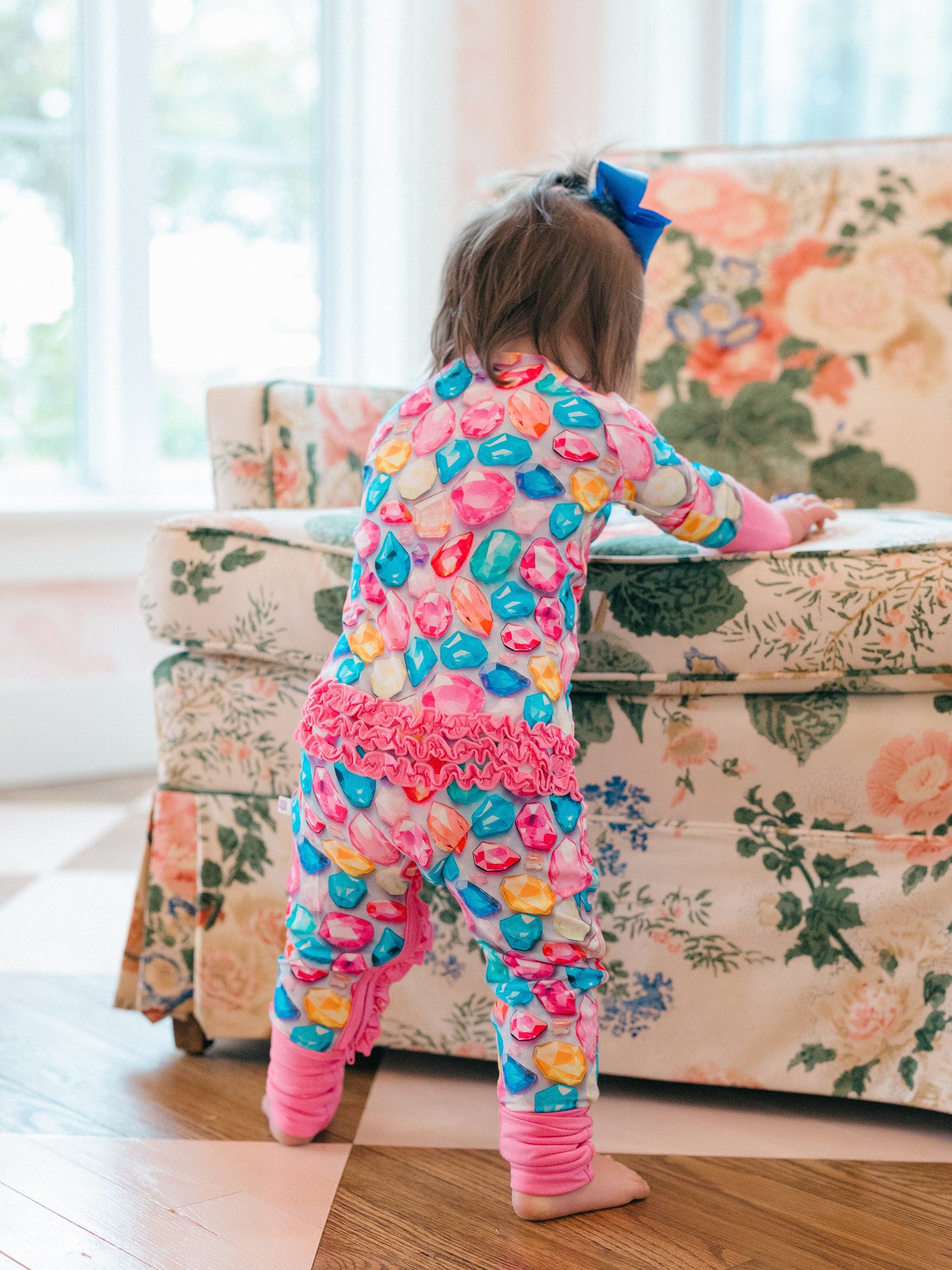 Bejeweled Bamboo Ruffle Romper