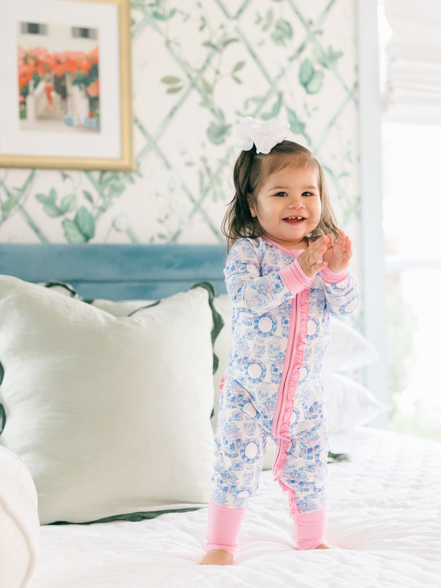 Porcelain Bamboo Ruffle Romper