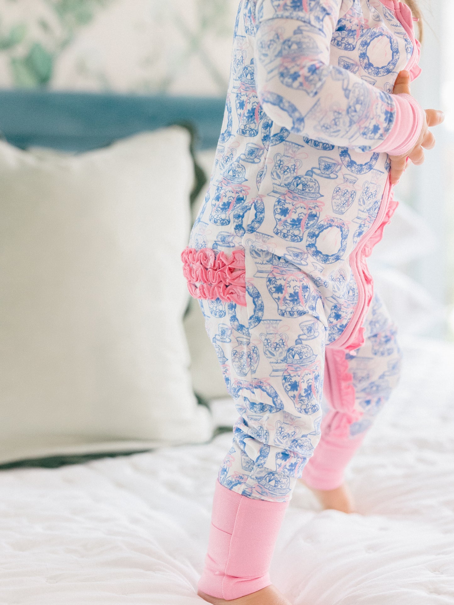 Porcelain Bamboo Ruffle Romper