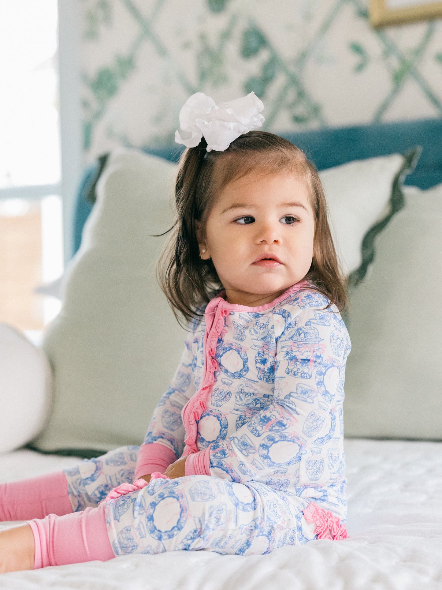 Porcelain Bamboo Ruffle Romper