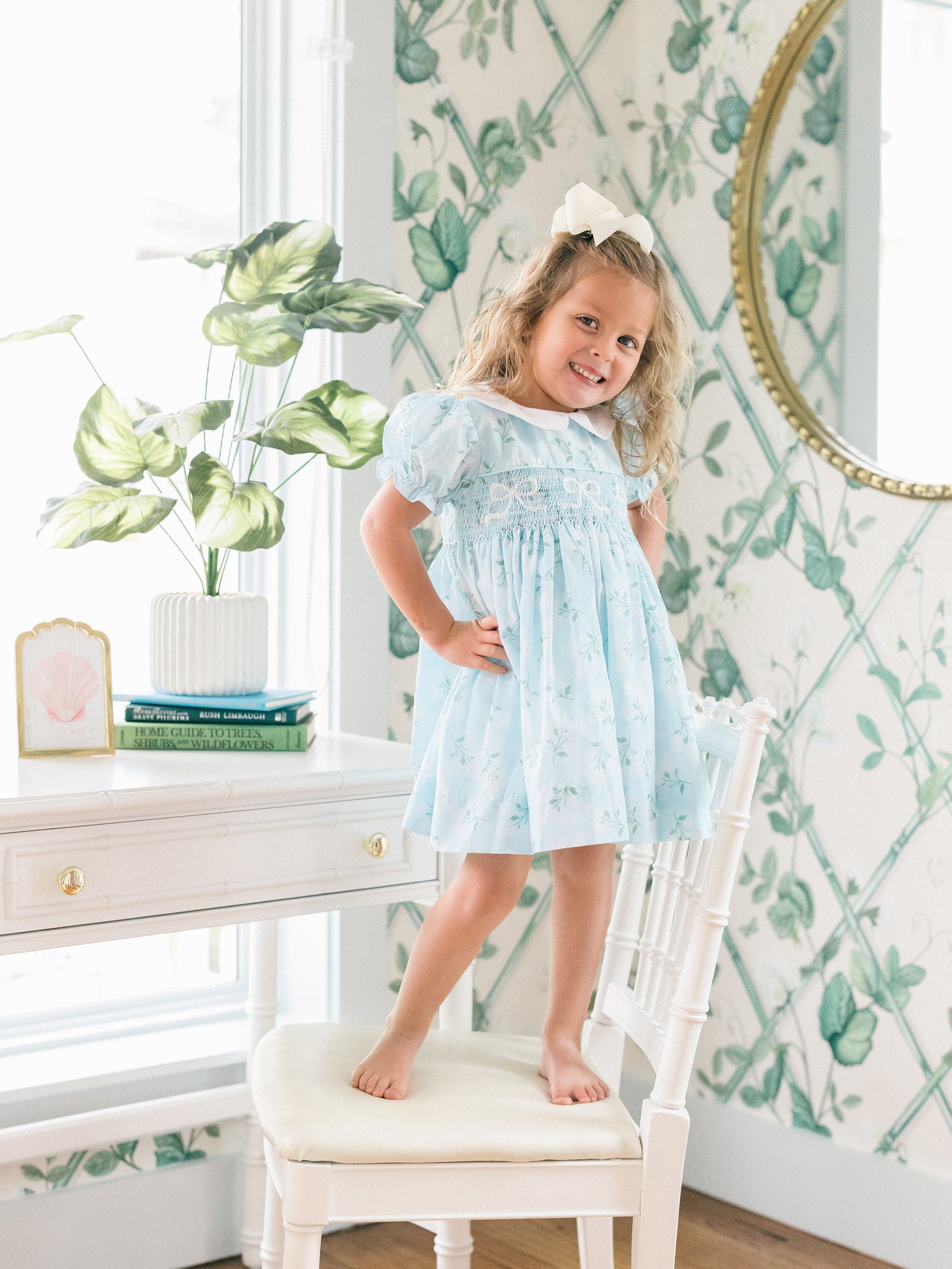Blue Hydrangea Smocked Dress I Poppy Kids Co Blue Hydrangea Smocked Dress I Poppy Kids Co