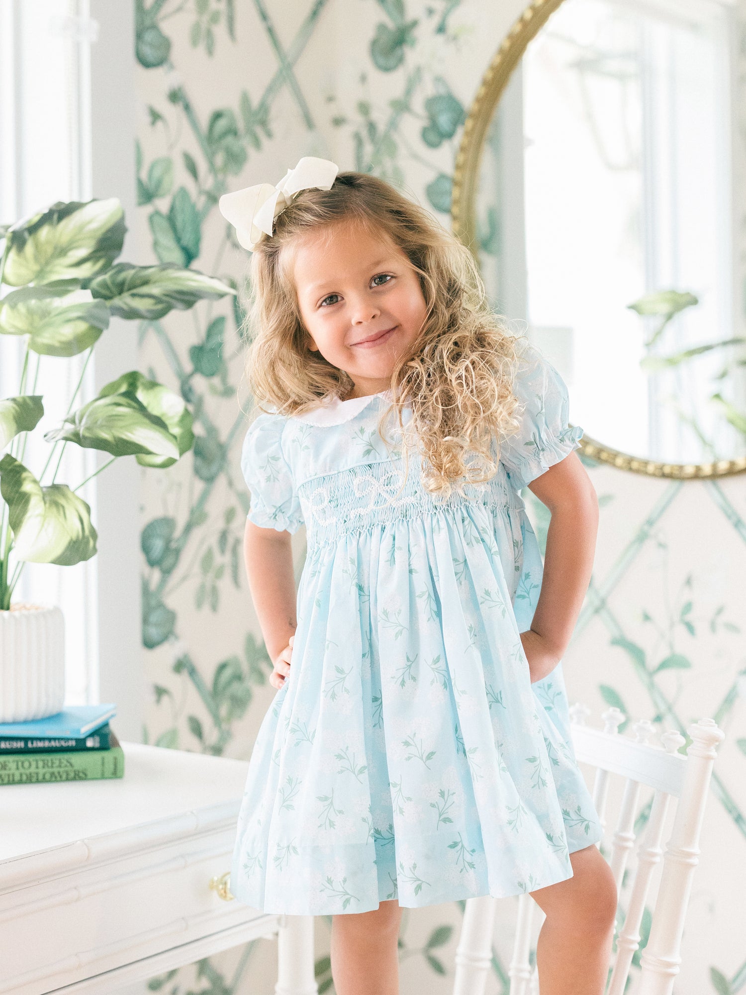 Blue Hydrangea Smocked Dress I Poppy Kids Co Blue Hydrangea Smocked Dress I Poppy Kids Co