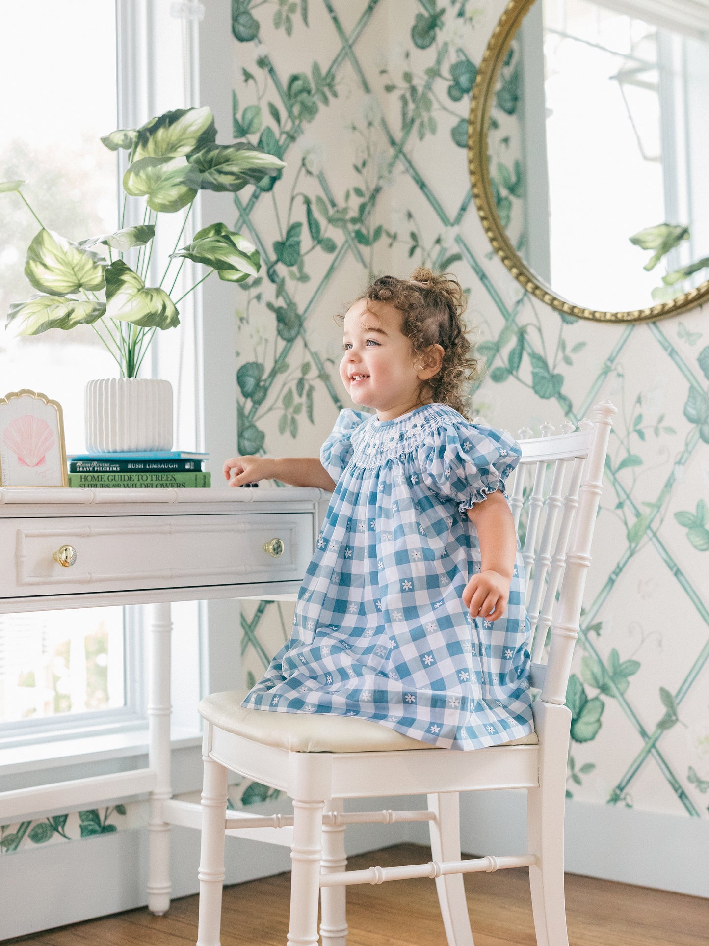 Poppy Kids Co | Daisy Gingham Smocked Dress (FINAL SALE) | Blue | 3y | Cotton/Polyester/Fabric | Toddler | Infant & Toddler Clothing