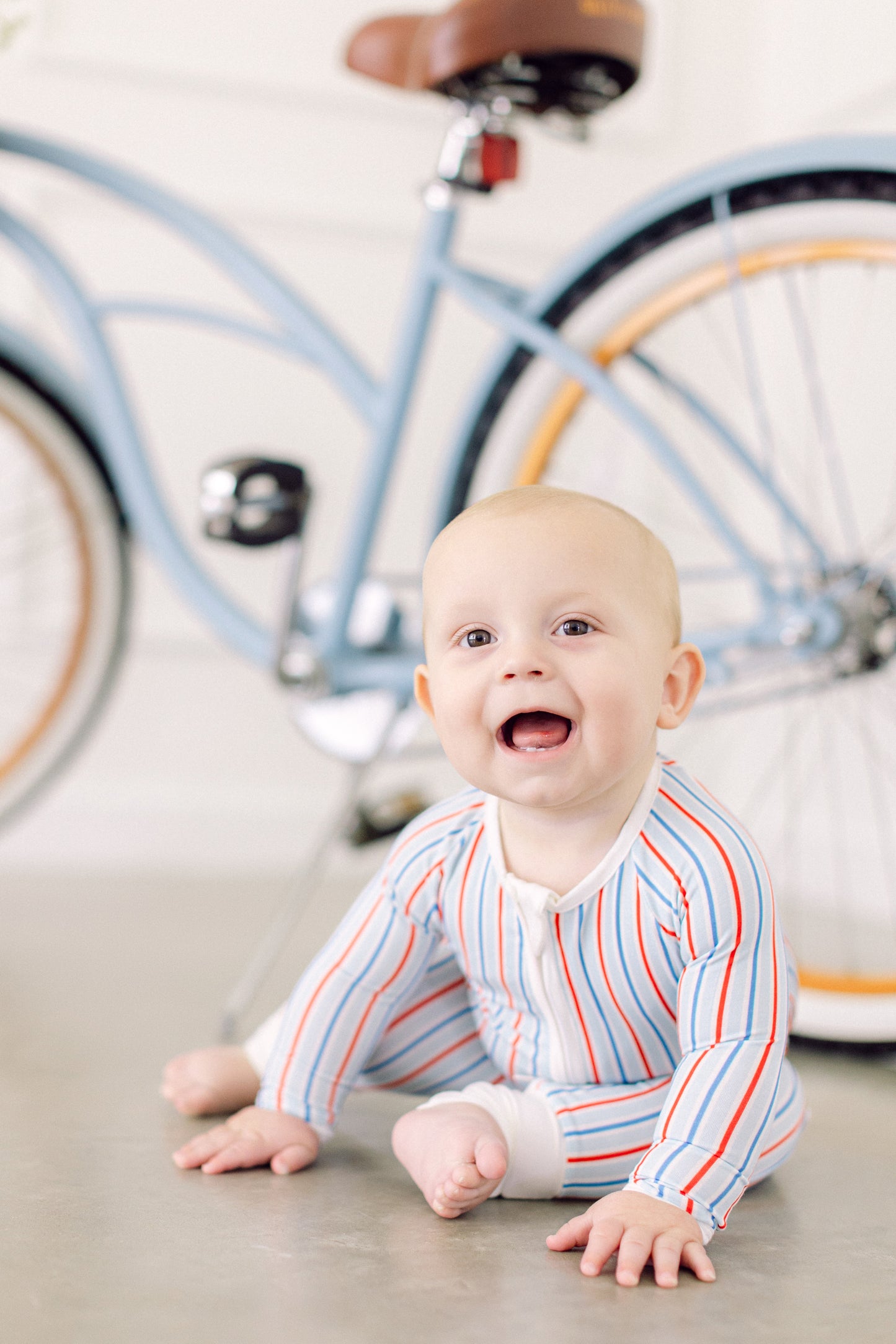 Red, White and Blue Stripes Premium Zipper Romper (FINAL SALE)