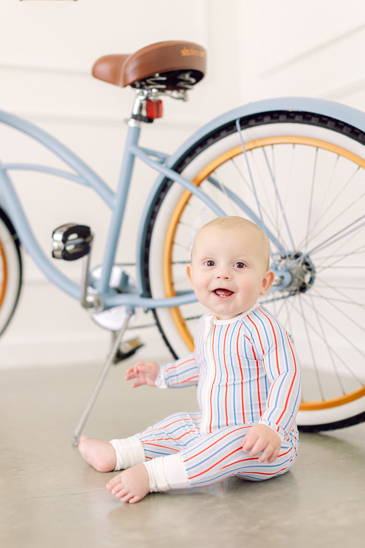 Red, White and Blue Stripes Premium Zipper Romper (FINAL SALE)