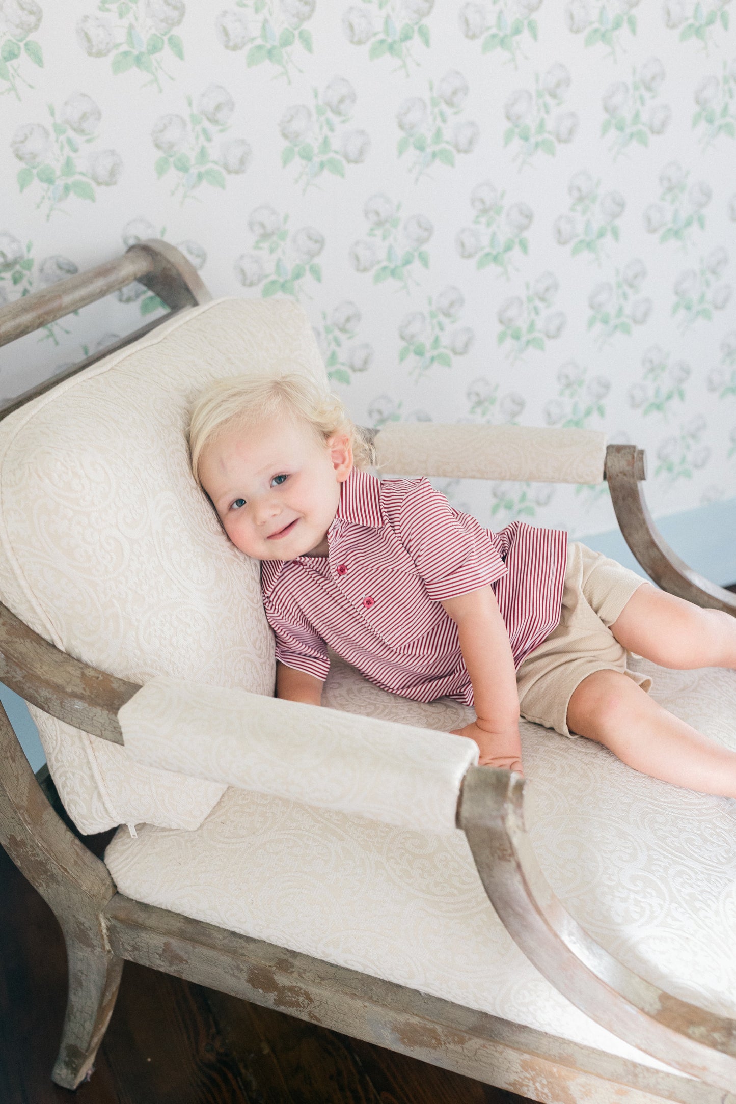 Maroon Stripe Boys' Polo