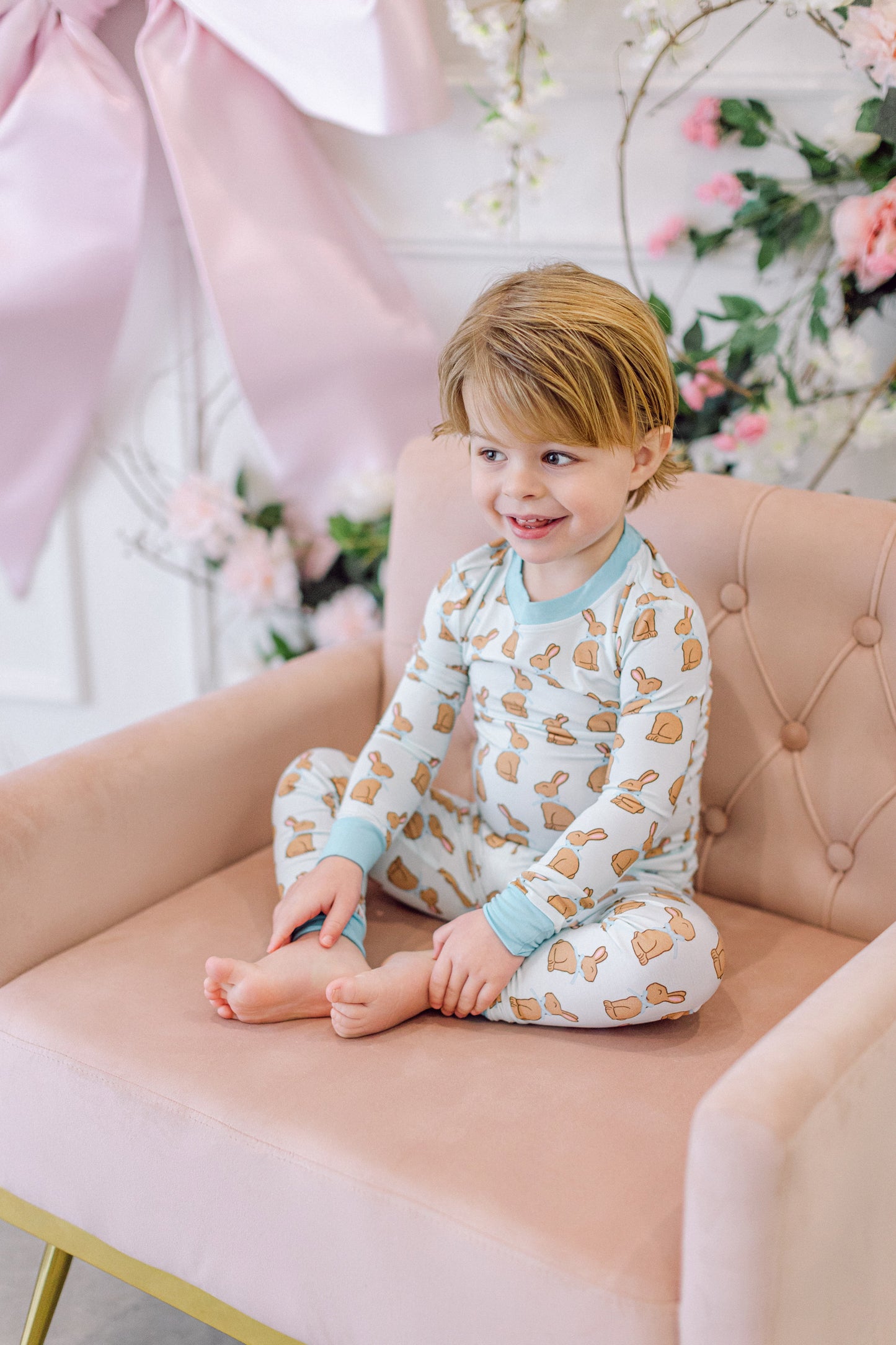 Blue Chocolate Bunny Premium PJ Set