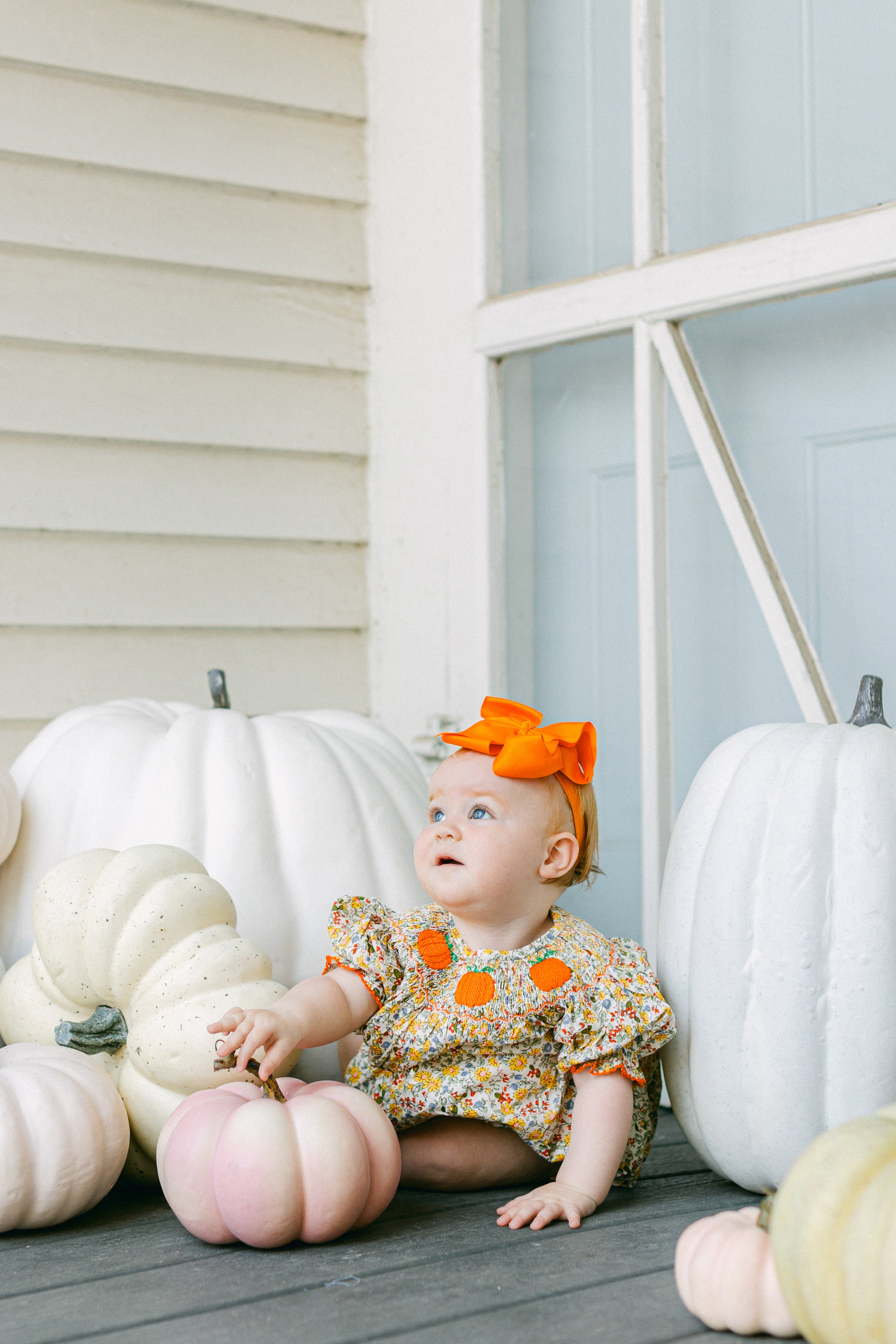 Fall Pumpkin orders Smocked Romper